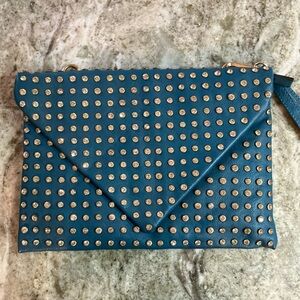 Elegant Teal Studded Clutch